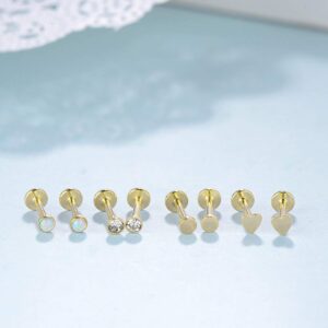 Gnoliew 16G 316L Stainless Steel Labret Monroe Lip Ring Studs Cartilage Helix Tragus Nose Piercing (A2,8mm(16G))