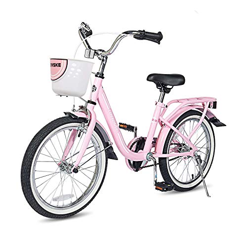 COEWSKE Kid's Bike Steel Frame Children Bicycle 18 Inch with Training Wheel (Pink, 18 Inch)