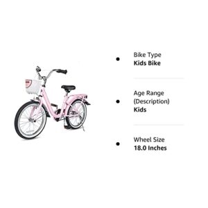 COEWSKE Kid's Bike Steel Frame Children Bicycle 18 Inch with Training Wheel (Pink, 18 Inch)