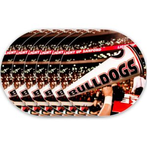 UGA Georgia Bulldogs Sticker 6-Pack - Hairy Dawg Hype Mascot Photo Decal - 2.75" Circle Vinyl (6)