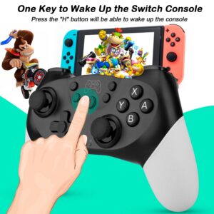 OUBANG Wireless Controllers for Nintendo Switch/Lite/OLED Controller, Switch Pro Controller with Dual Vibration, Upgrade Joystick Switch Gamepad Remote with Wake UP and Turbo Function Black White