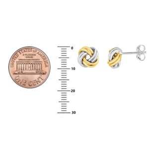 Ritastephens | Sterling Silver | Gold-tone | Overlay | Two-tone | Love Knot | Stud Earrings (9.5mm)