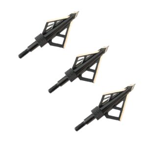 hme archery hunting stainless steel 1 3/16 inch cutting diameter 100 grain fixed blade broadhead, 3 pack