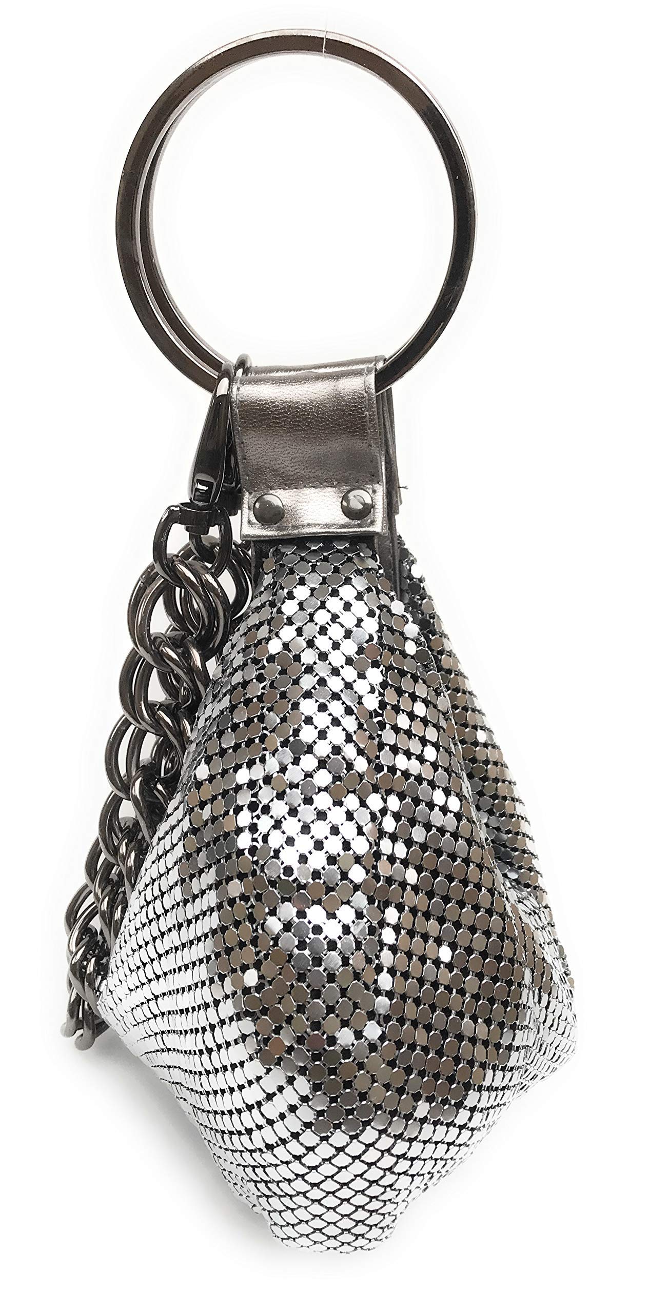 Multiways clutch metal mesh hobo bag evening purse for Cocktail Party Prom Wedding Banquet (Gun Metal)