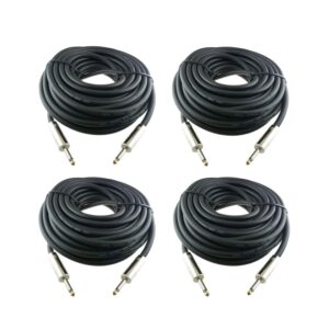 yoico 4pcs 25 feet professional 1/4" to 1/4" speaker cables, 12 gauge awg 2-conductor 1/4 male inch heavy duty audio amplifier cord wire, 4 pack