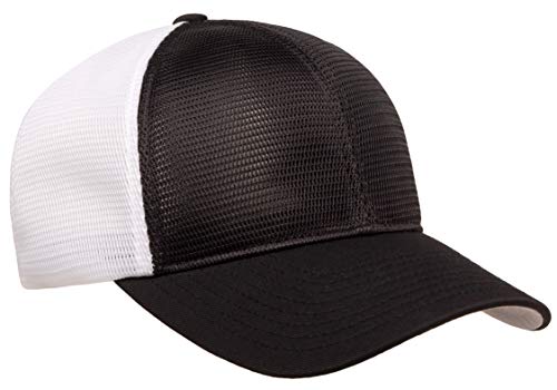 Flexfit Men's 360 Omnimesh Cap, Black/White, L/X-Large