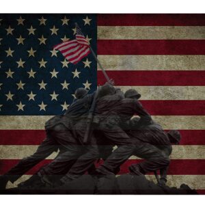 Rogue River Tactical Iwo Jima Memorial USA American Flag Gun Cleaning Mat Bench Pad Gift for Gun Owner Patriotic Military Veteran