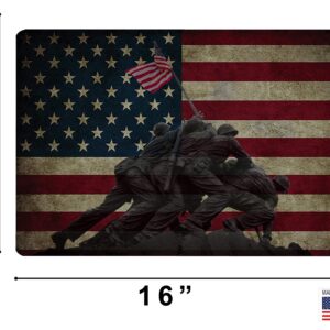 Rogue River Tactical Iwo Jima Memorial USA American Flag Gun Cleaning Mat Bench Pad Gift for Gun Owner Patriotic Military Veteran