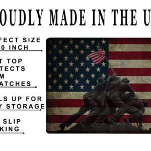 Rogue River Tactical Iwo Jima Memorial USA American Flag Gun Cleaning Mat Bench Pad Gift for Gun Owner Patriotic Military Veteran