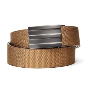 kore men’s nylon web track belts | “endeavor” alloy buckle (tan 24" to 44")