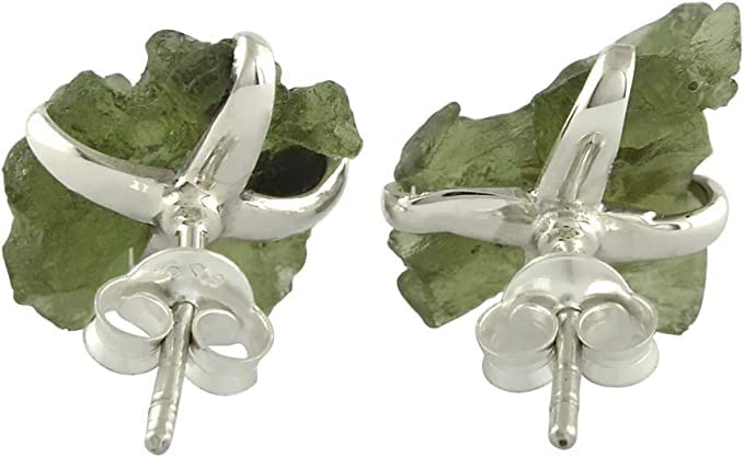 Starborn Creations Rough Moldavite Post Style Earrings