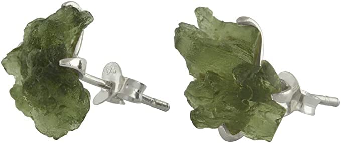 Starborn Creations Rough Moldavite Post Style Earrings