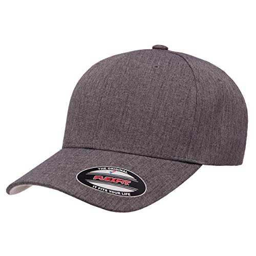 Flexfit mens Heatherlight Cap, Melange Dark Grey, Large-X-Large US