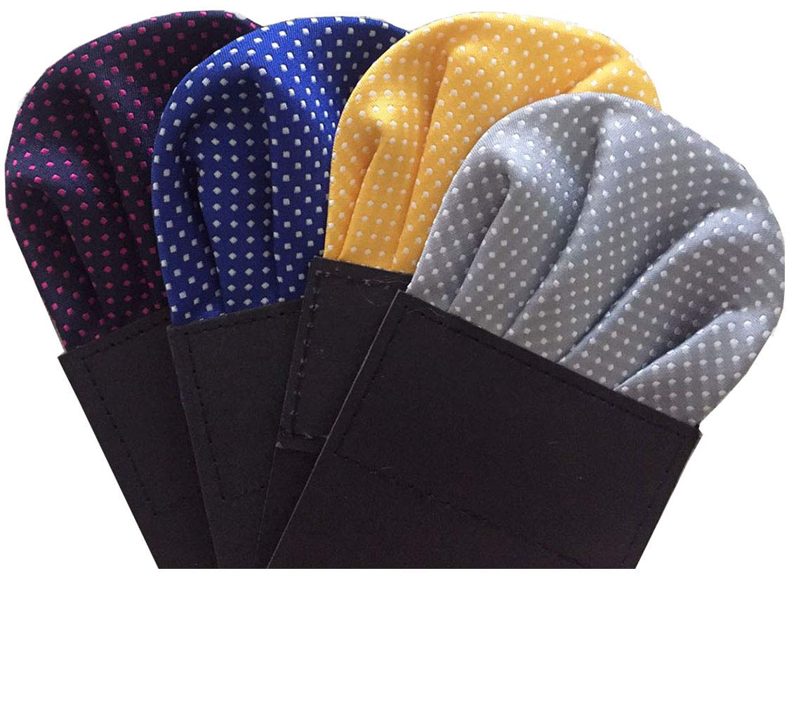 Men's PreFolded Pocket Squares On Card Assorted colors Polka dots Polyester Stain 3 Style 12 pieces