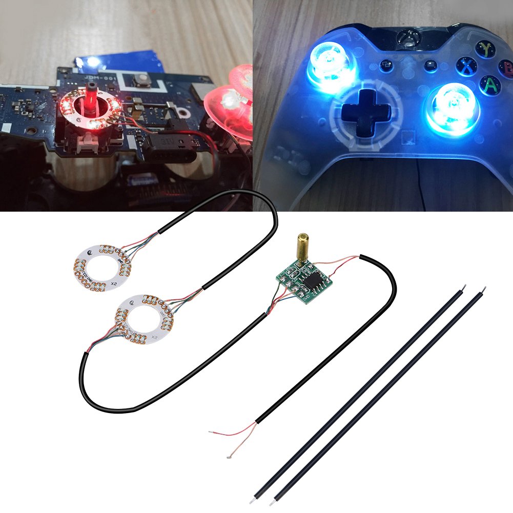 7 Colors LED Lamp Thumb Sticks Mod Thumbstick Ring Suitable for One, Controller, and Easy Installation( one Controller )