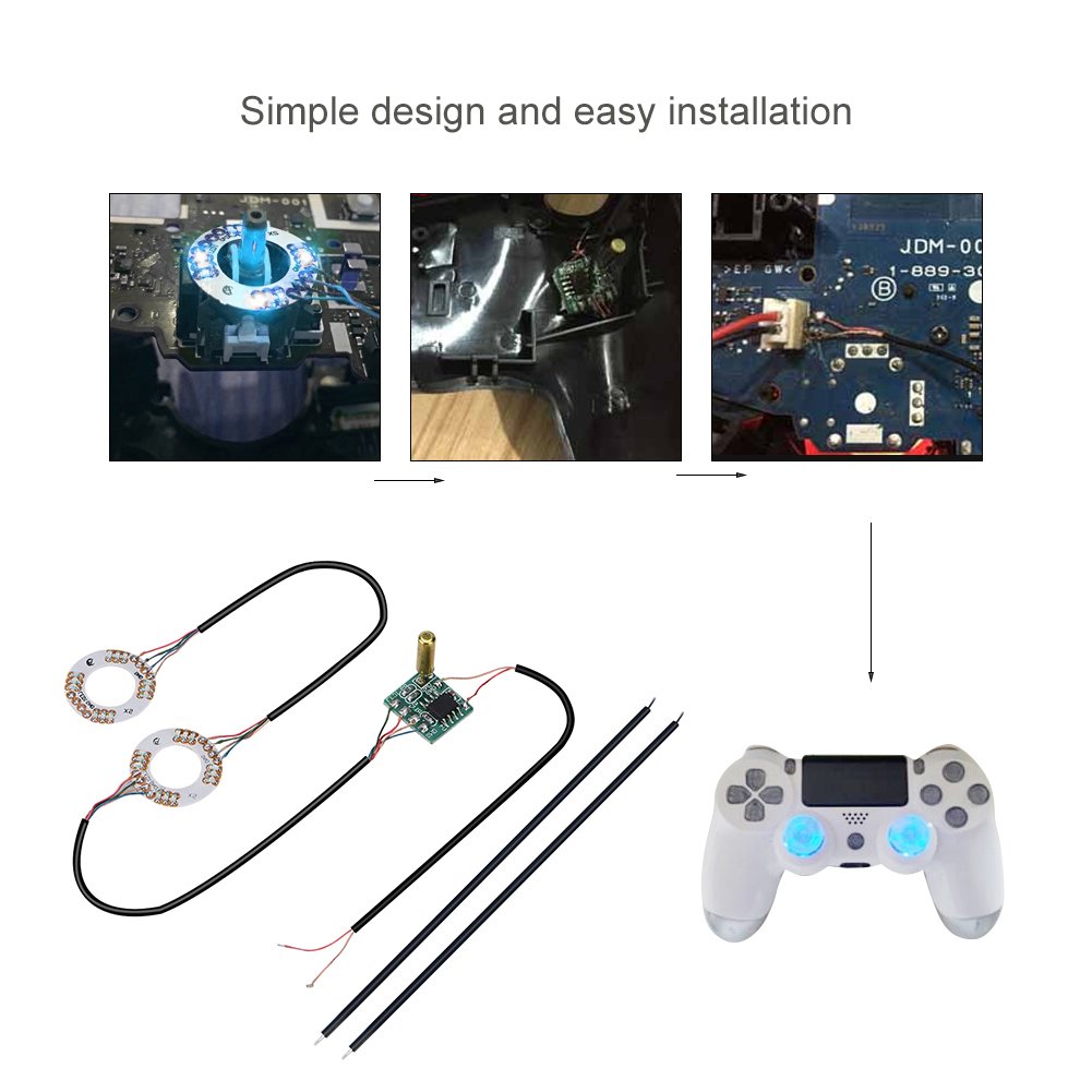 7 Colors LED Lamp Thumb Sticks Mod Thumbstick Ring Suitable for One, Controller, and Easy Installation( one Controller )