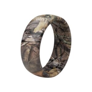 Groove Life Mossy Oak Breakup Country Camo Silicone Ring Breathable Rubber Wedding Rings for Men, Lifetime Coverage, Unique Design, Comfort Fit Ring - Size 11