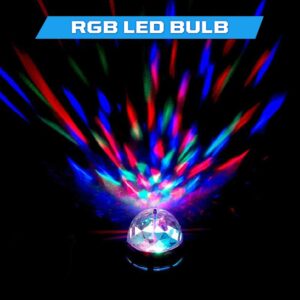 4 Pack Color Rotating Bulb E26, RGB Color Changing Party LED Bulbs Colored LED Strobe Light Bulb Multi Crystal Stage Lights for Disco, Birthday Party Club Bar for Parties, Photography