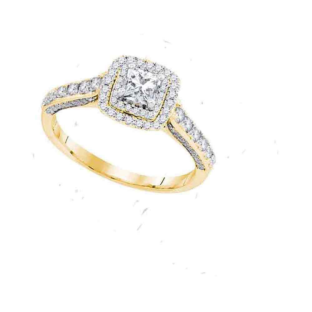 Dazzlingrock Collection 14kt Yellow Gold Womens Princess Diamond Solitaire Bridal Wedding Engagement Ring 1.00 ctw Size 11 (Certified)