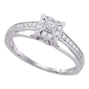 dazzlingrock collection 14kt white gold women's round diamond solitaire engagement ring 1/5 ctw