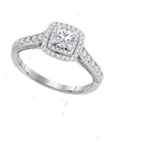 Dazzlingrock Collection 14kt White Gold Womens Princess Diamond Solitaire Bridal Wedding Engagement Ring 1.00 ctw Size 8 (Certified)