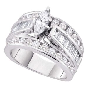 dazzlingrock collection 14kt white gold women's marquise diamond solitaire engagement ring 3.00 ctw