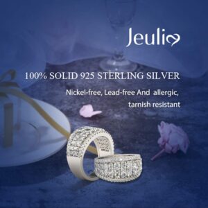 Jeulia Brilliant Diamond Band Rings for Women cz 925 Sterling Silver Ring Wedding Engagement Anniversary Promise Ring Bridal Sets Jewelry