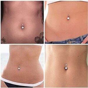 5 PCS 14G Stainless Steel Belly Button Rings for Women Girls, YEELONG 5 Style Silver Navel Piercing Body Piercing Jewelry