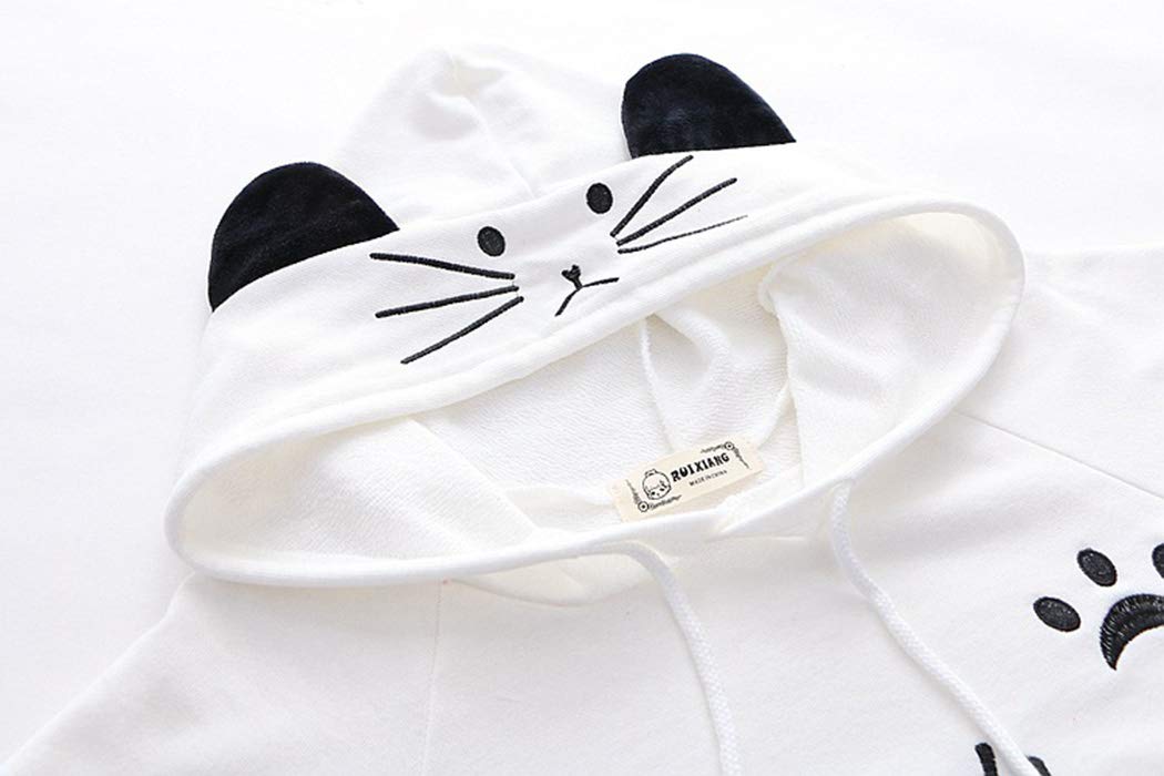 BAIMORE Japanese Mori Girl Kawaii Cute Cat Ears Hooded Cape White