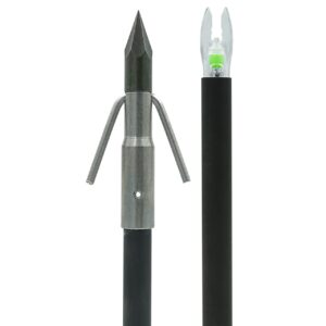 muzzy 1320-g lighted carbon composite arrow with gar point (green x nock included)