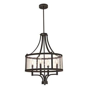 westinghouse 6368400 belle view four-light indoor, oil rubbed bronze finish with highlights and clear seeded glass chandelier, one size , oil-rubbed bronze