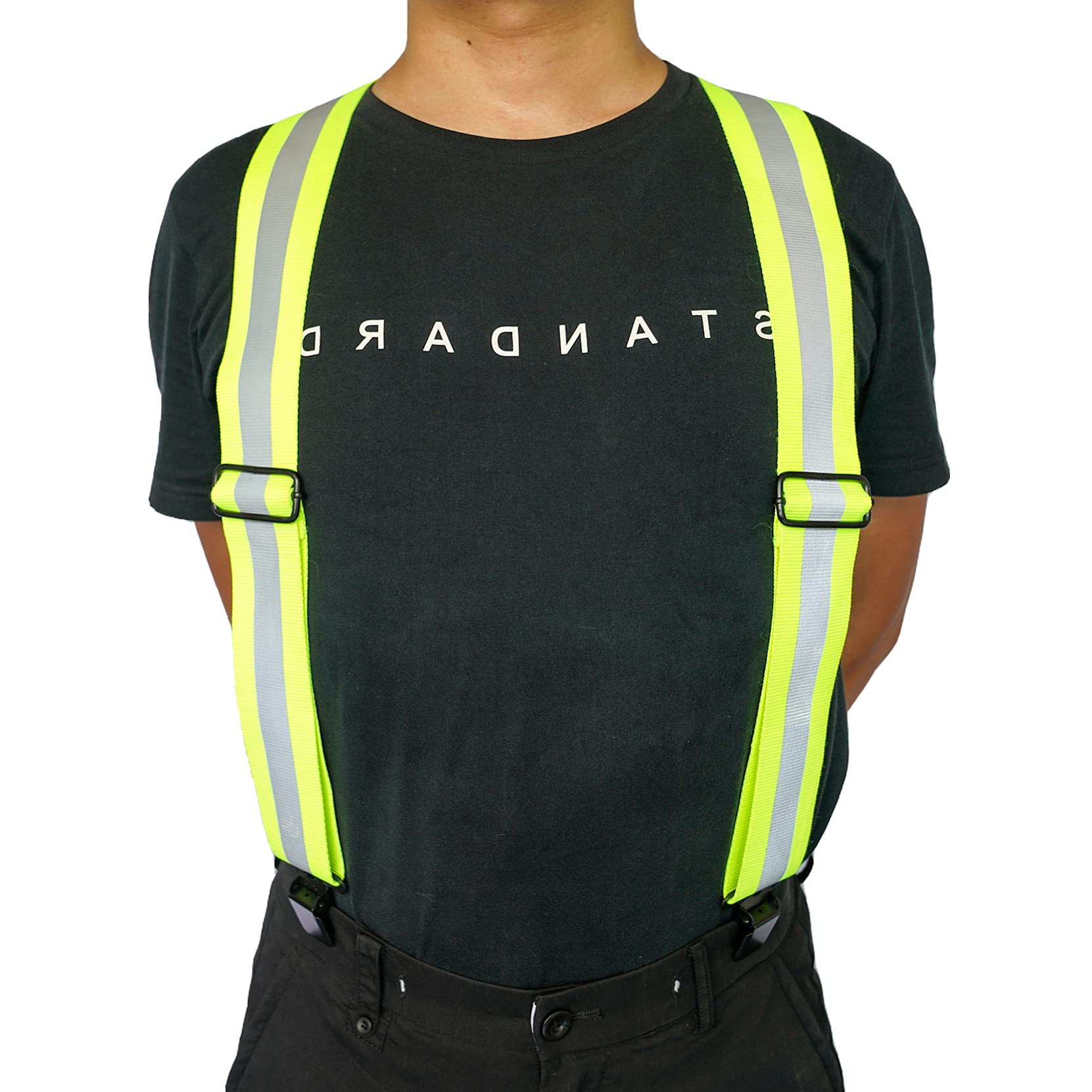 MELOTOUGH Reflective Safety Suspenders|Work Suspenders with Hi Viz Reflective Strip Hold Up Tool Belt Suspenders