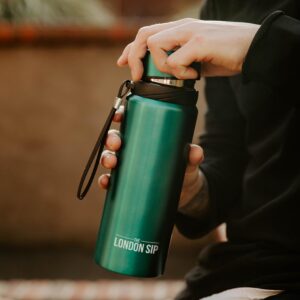 Here & Now Supply Co. 25 oz Multi-Function Travel Mug and Tumbler | Tea Infuser Water Bottle | Fruit Infused Flask | Hot & Cold Double Wall Stainless Steel Coffee Thermos (Celestial Blue)