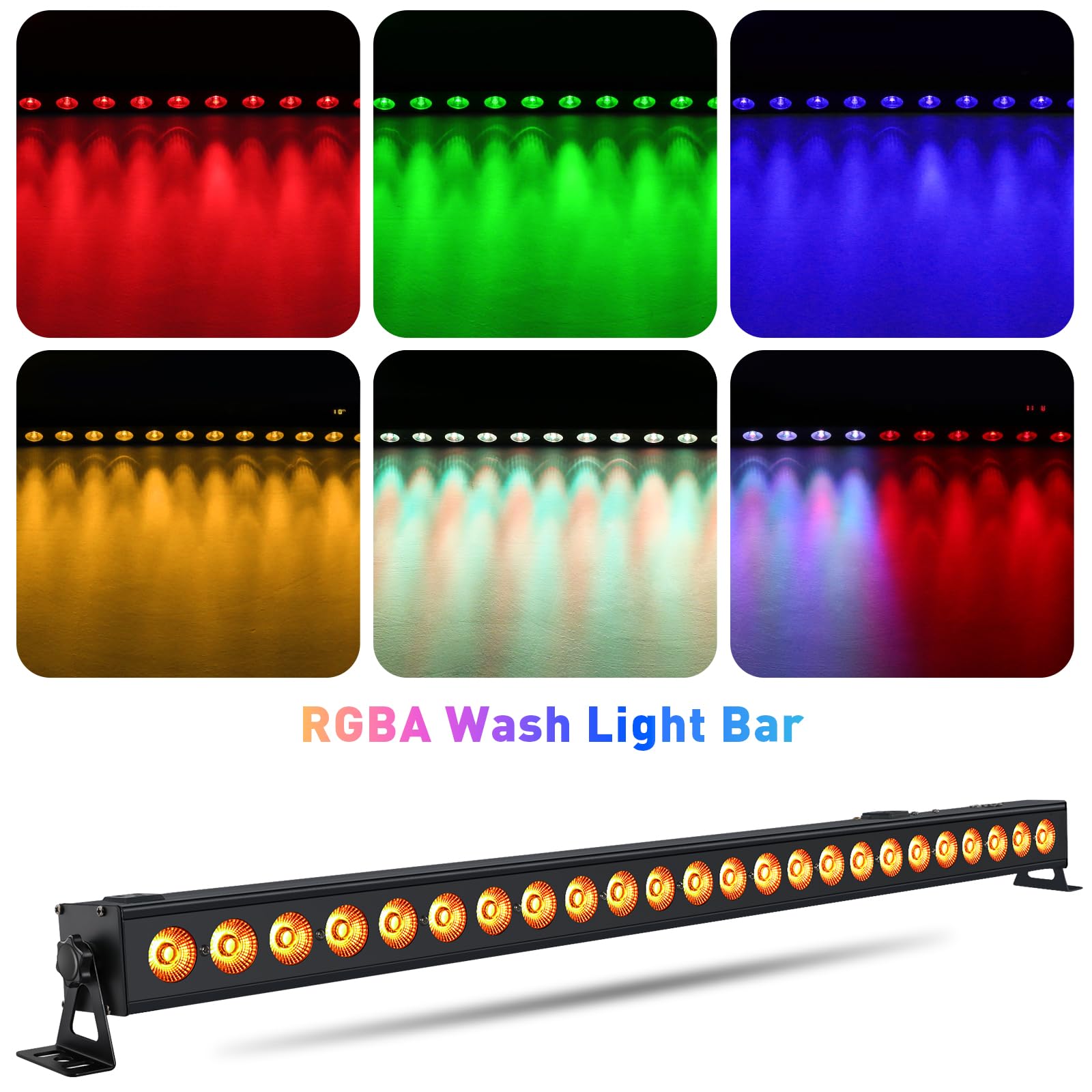 LED Wash Light Bar - OPPSK 40" 96W 4IN1 RGBA 24LED Stage Light Bar with Chase Effect Sound Activated Auto Play by DMX Master Slave Control for Wedding Church Music Dance DJ Party Stage Lighting