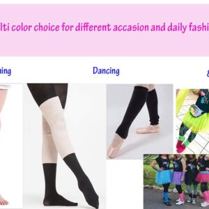 CHUNG Women Juniors Knitted Leg Warmers 16.5" Neon Party Dance Sports Fitness Accessory Pack of 1/2/3 (One Size, Light Pink)