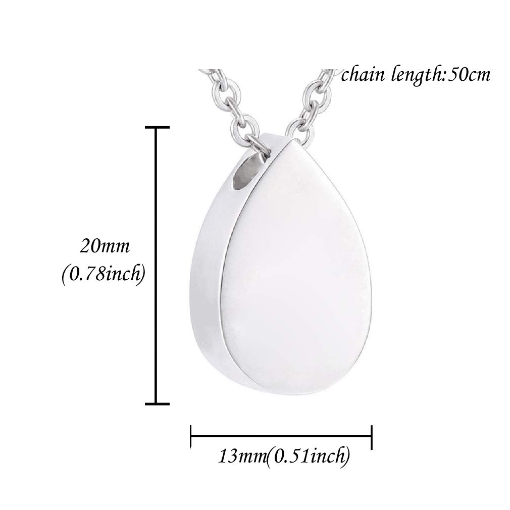 HQ Carved Teardrop Urn Necklace Memorial Keepsake Ashes Necklace Urn Pendant Cremation Memorial Jewelry (Dad)