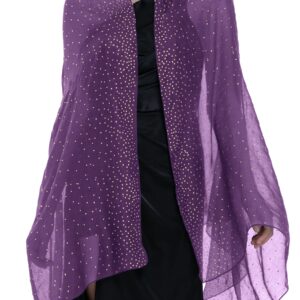 BANETTETA Shawls and Wraps for Evening Dresses Shawls and Wraps for Weddings Formal Shawls and Wraps for Evening Dresses Purple Shawl Fall (Purple)