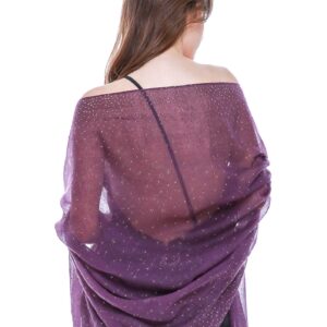 BANETTETA Shawls and Wraps for Evening Dresses Shawls and Wraps for Weddings Formal Shawls and Wraps for Evening Dresses Purple Shawl Fall (Purple)