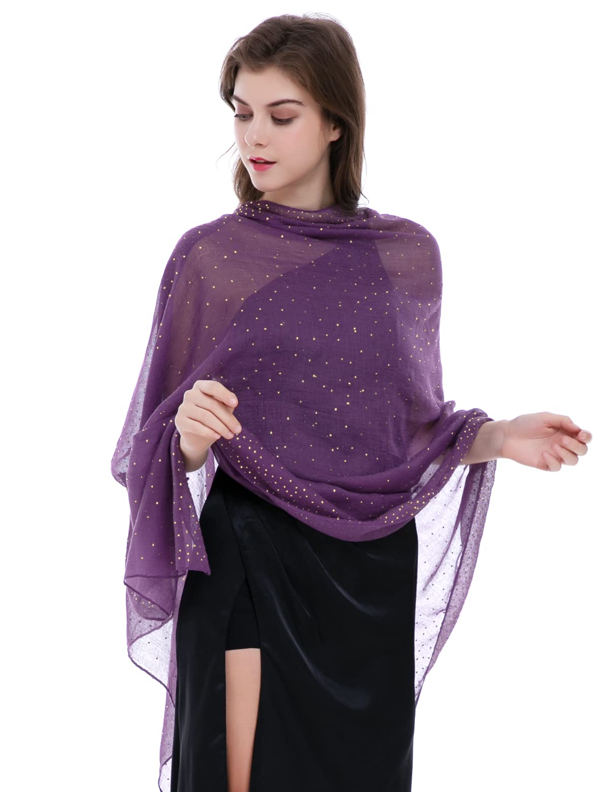 BANETTETA Shawls and Wraps for Evening Dresses Shawls and Wraps for Weddings Formal Shawls and Wraps for Evening Dresses Purple Shawl Fall (Purple)