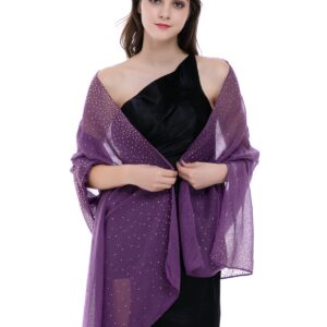 BANETTETA Shawls and Wraps for Evening Dresses Shawls and Wraps for Weddings Formal Shawls and Wraps for Evening Dresses Purple Shawl Fall (Purple)