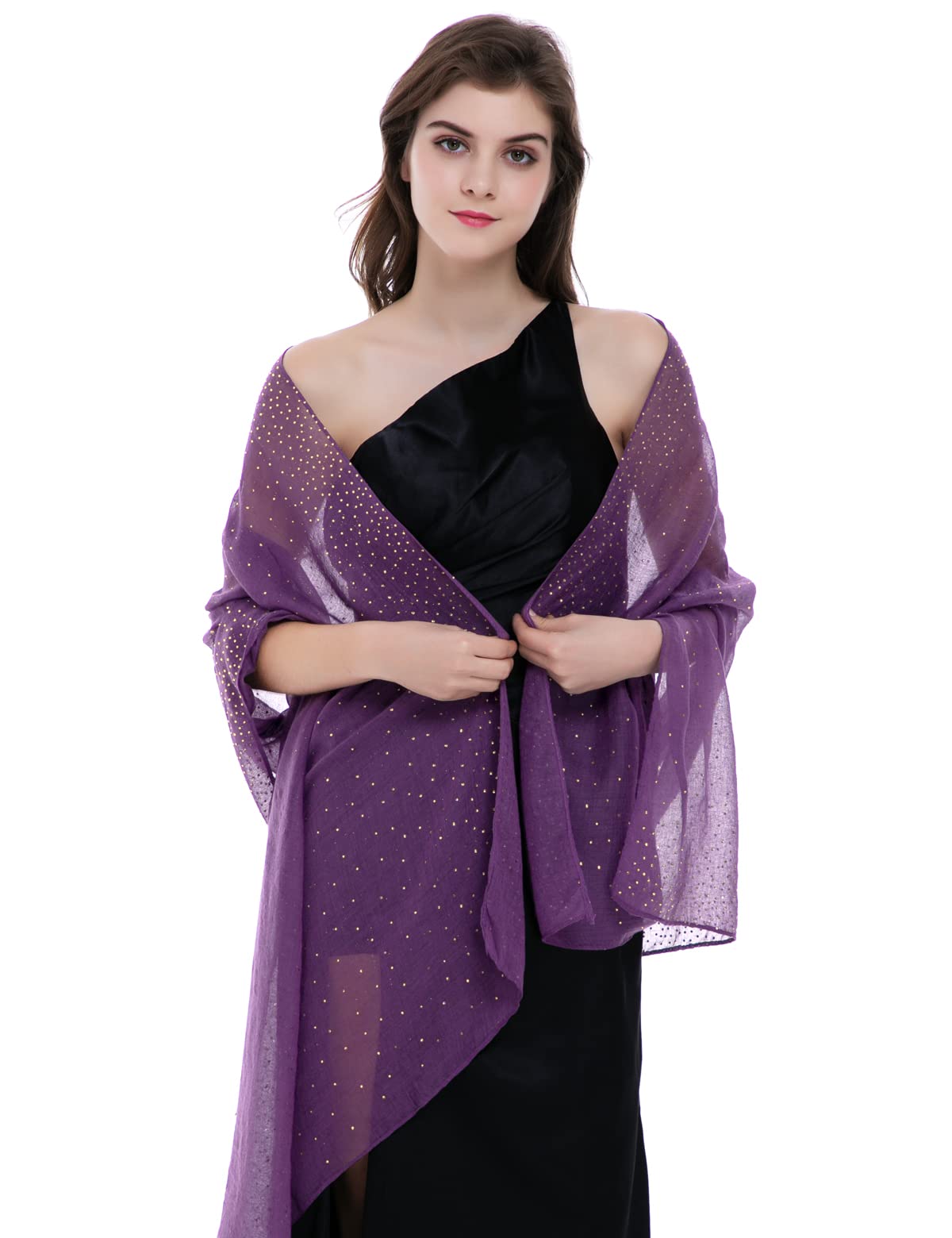 BANETTETA Shawls and Wraps for Evening Dresses Shawls and Wraps for Weddings Formal Shawls and Wraps for Evening Dresses Purple Shawl Fall (Purple)