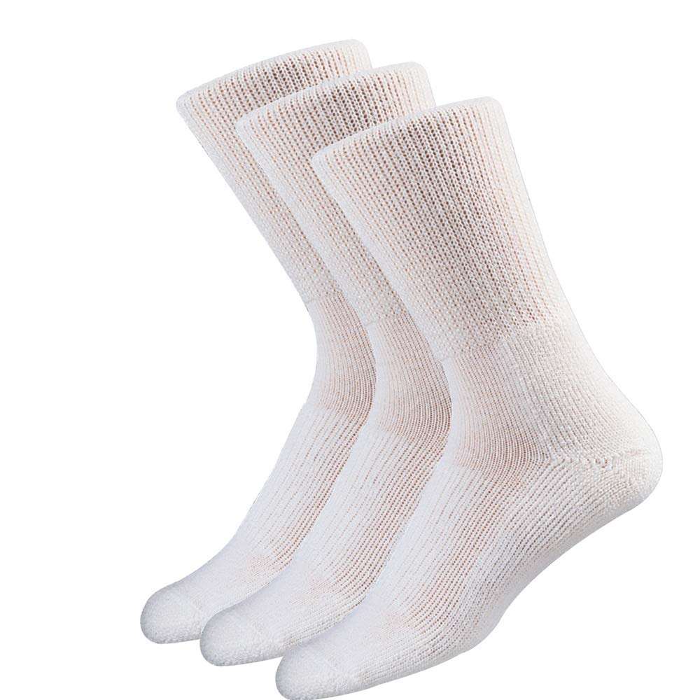 Thorlos XT Max Cushion Fitness Crew Socks, White (3 Pair Pack), Large