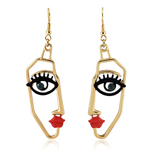 Artistic Face Drop Earrings - Elegant Statement Accessory for Women