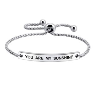 SOUSYOKYOSAM You are My Sunshine Expandable Mantra Cuff Bangle Bracelet Graduation Fashion Jewelry