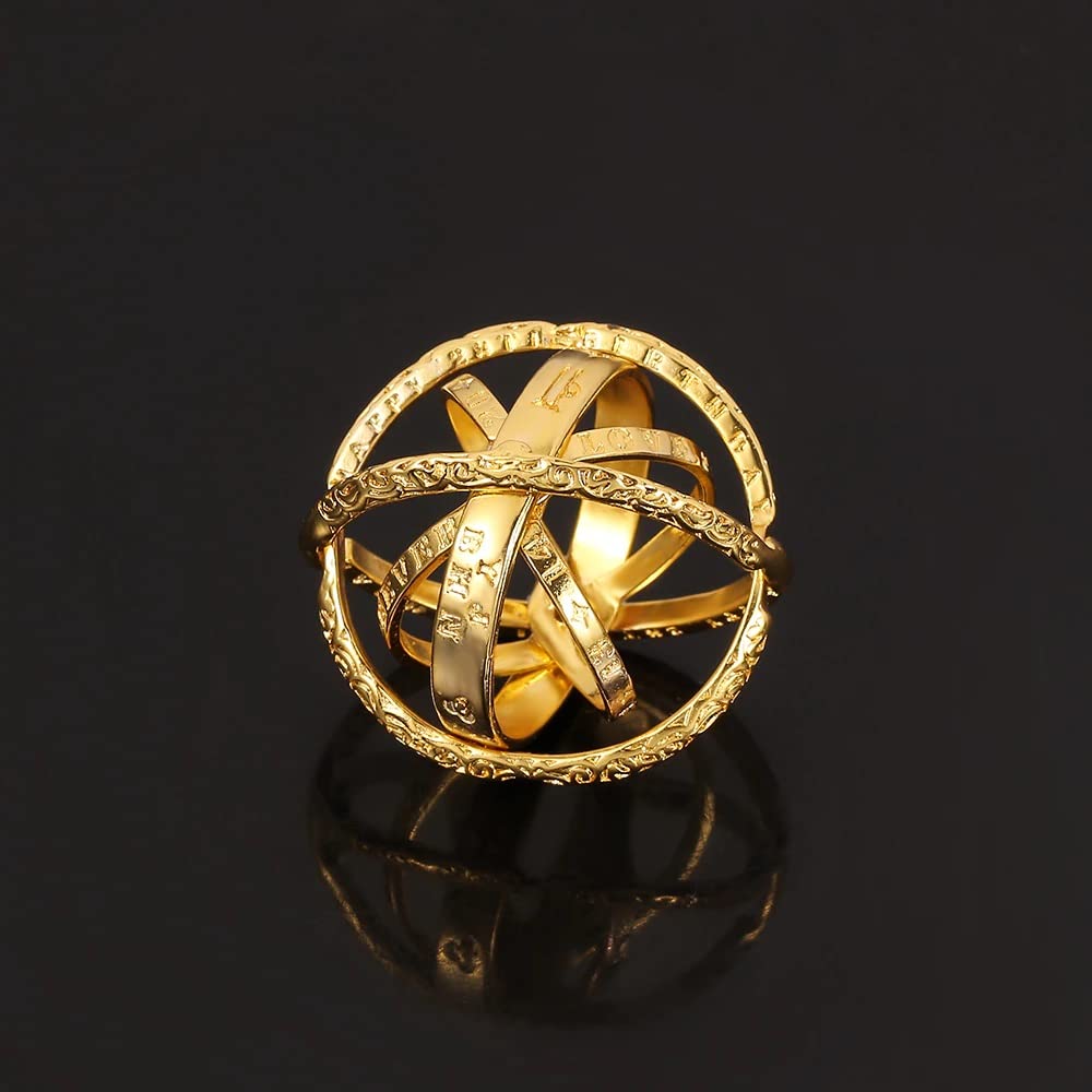 AttractionOIl Gifts 16th Century Germany Astronomical Armillary Sphere SIZE 9 Ring (Gold)