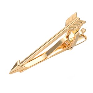 Yoursfs Arrow Tie Clips For Men 14K Gold Plated Tie Bars For Mens