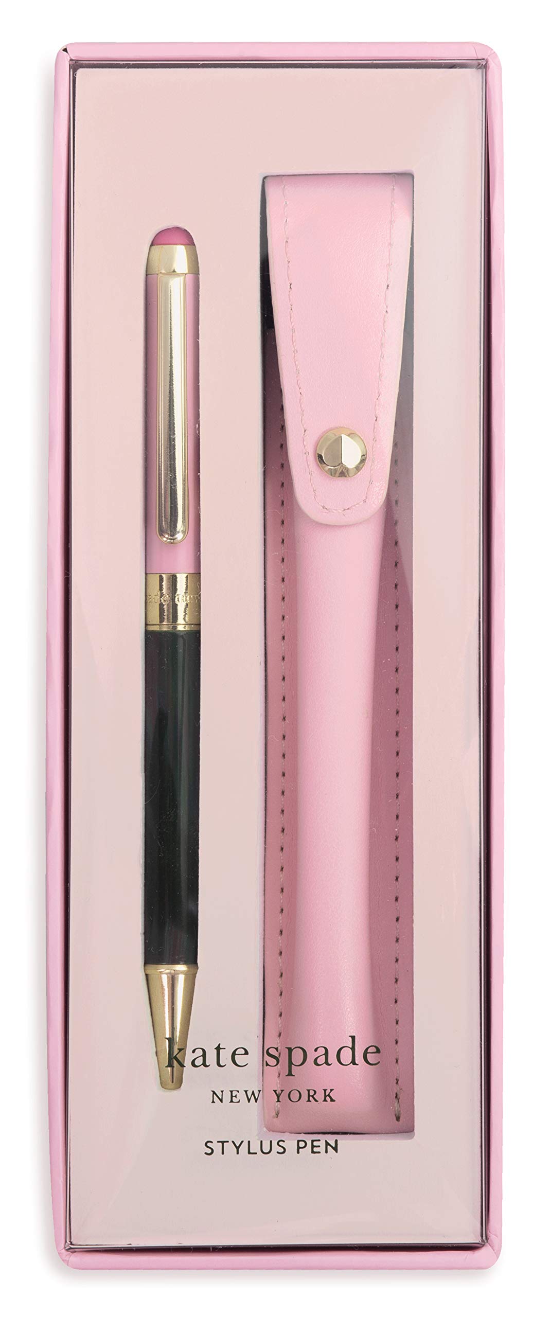 Kate Spade New York Stylus Pen for Touch Screens, Metal Ballpoint Pen with Black Ink and Storage Pouch, Colorblock