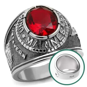 YVO Customizable Marines Ring - Free Engraving Included - Stainless Steel - Size 13