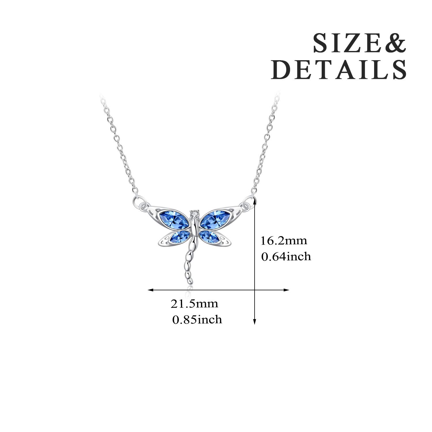 AOBOCO Dragonfly Gifts - Sterling Silver Dreamy Dragonfly Necklace - Dragonfly Jewelry Gifts for Her