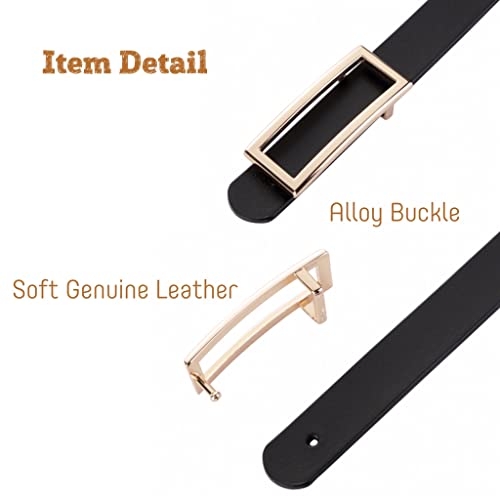 Women's Belts Soft Genuine Leather Belts Waist Belt Gold Solid Color Rectangle Buckle Waistband For Pants, Jeans, Lava, For Waist 28"- 34", Women Size S-M, 4-6